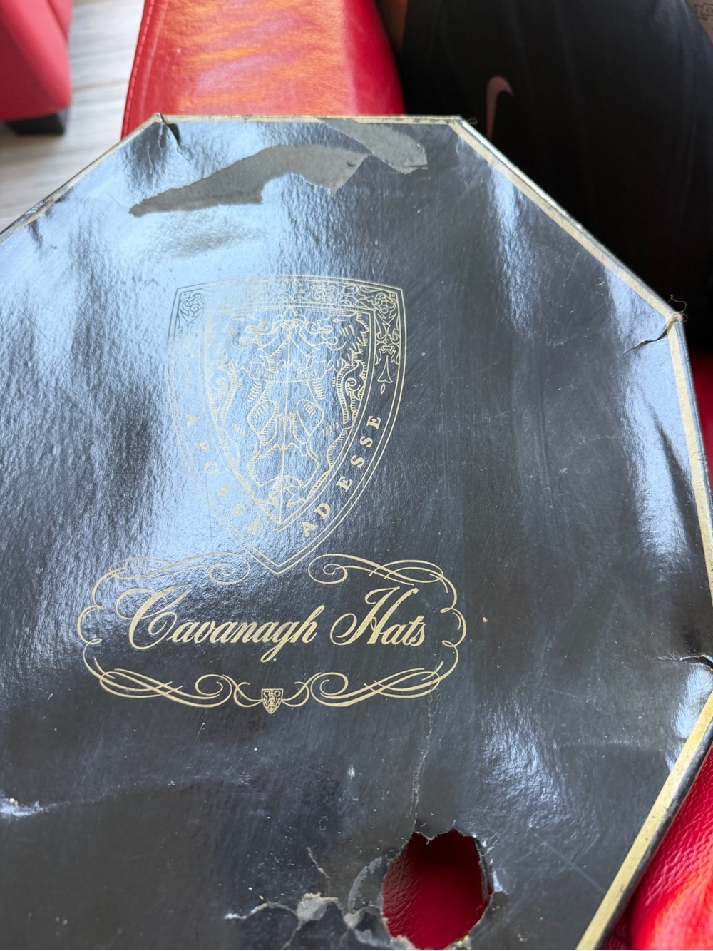 Cavanagh Hats Black Gold Logo Hat Box
